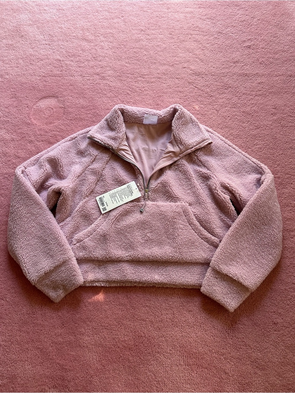 Lululemon Scuba Oversized Fleece Funnel Neck Pink Peony